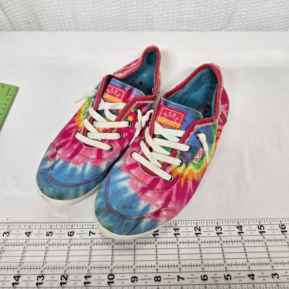 Skechers BOBS Beach‎ Bingo Tie Dye Sneakers Multi Color 113146 Womens 9